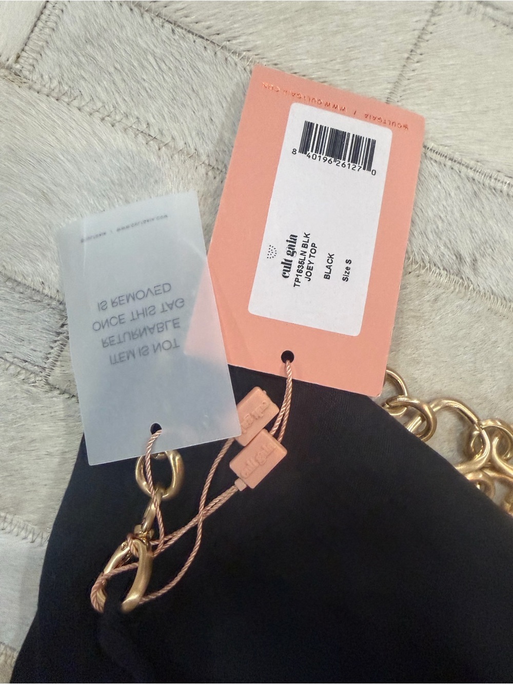 Cult Gaia Black Chain-Strap Square Neck Crop Top - Picture 4 of 7